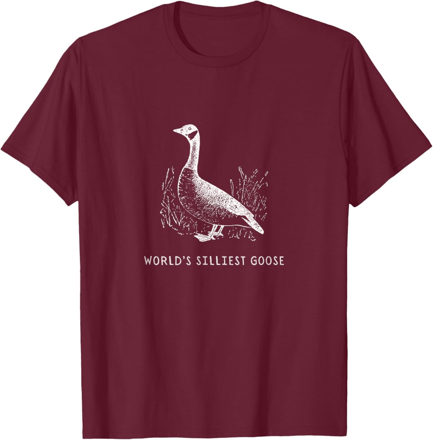 Funny World's Silliest Goose Vintage T-Shirt - T-Shirt | Maroon