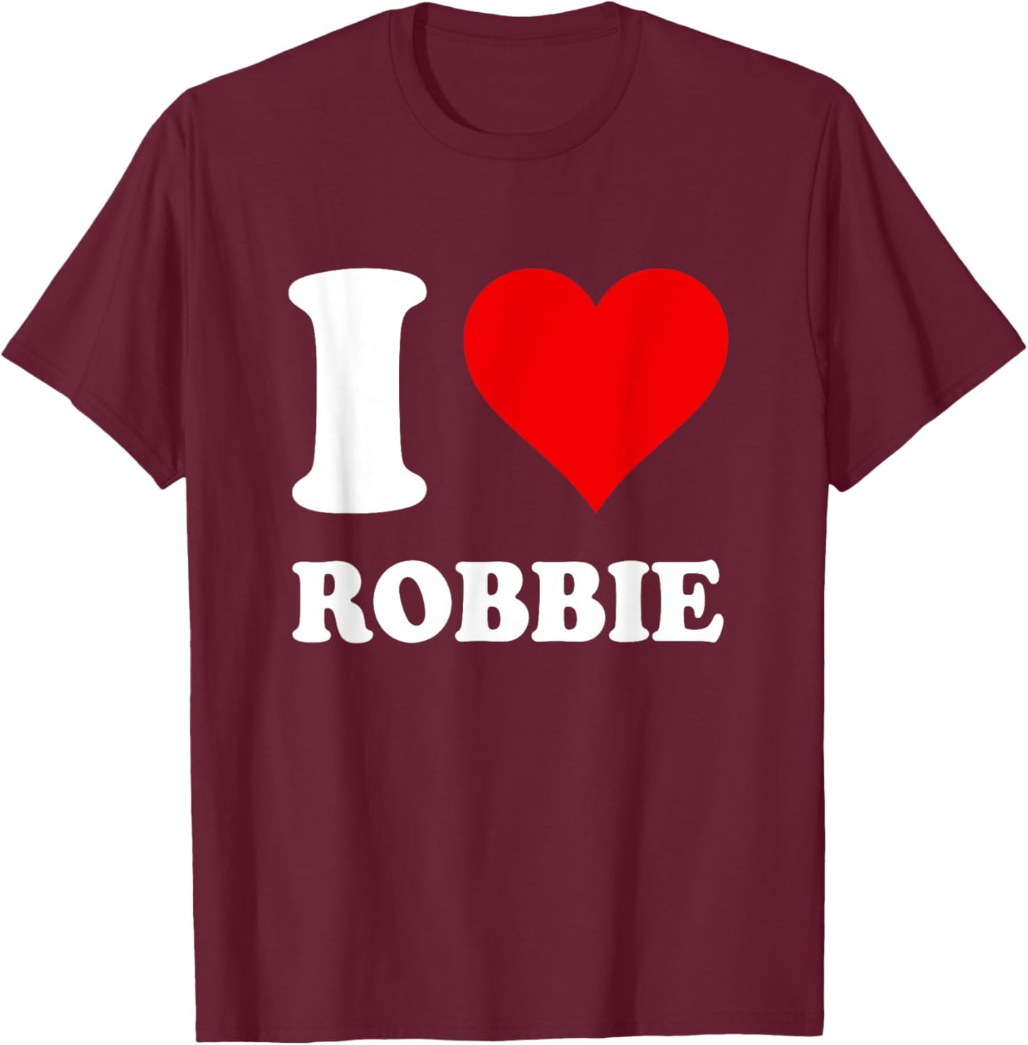Rotes Herz Ich Liebe Robbie T-Shirt - T-Shirt | Maroon
