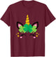 Unicorn Face St Patrick's Day Kids Girls Women T-Shirt - T-Shirt | Maroon