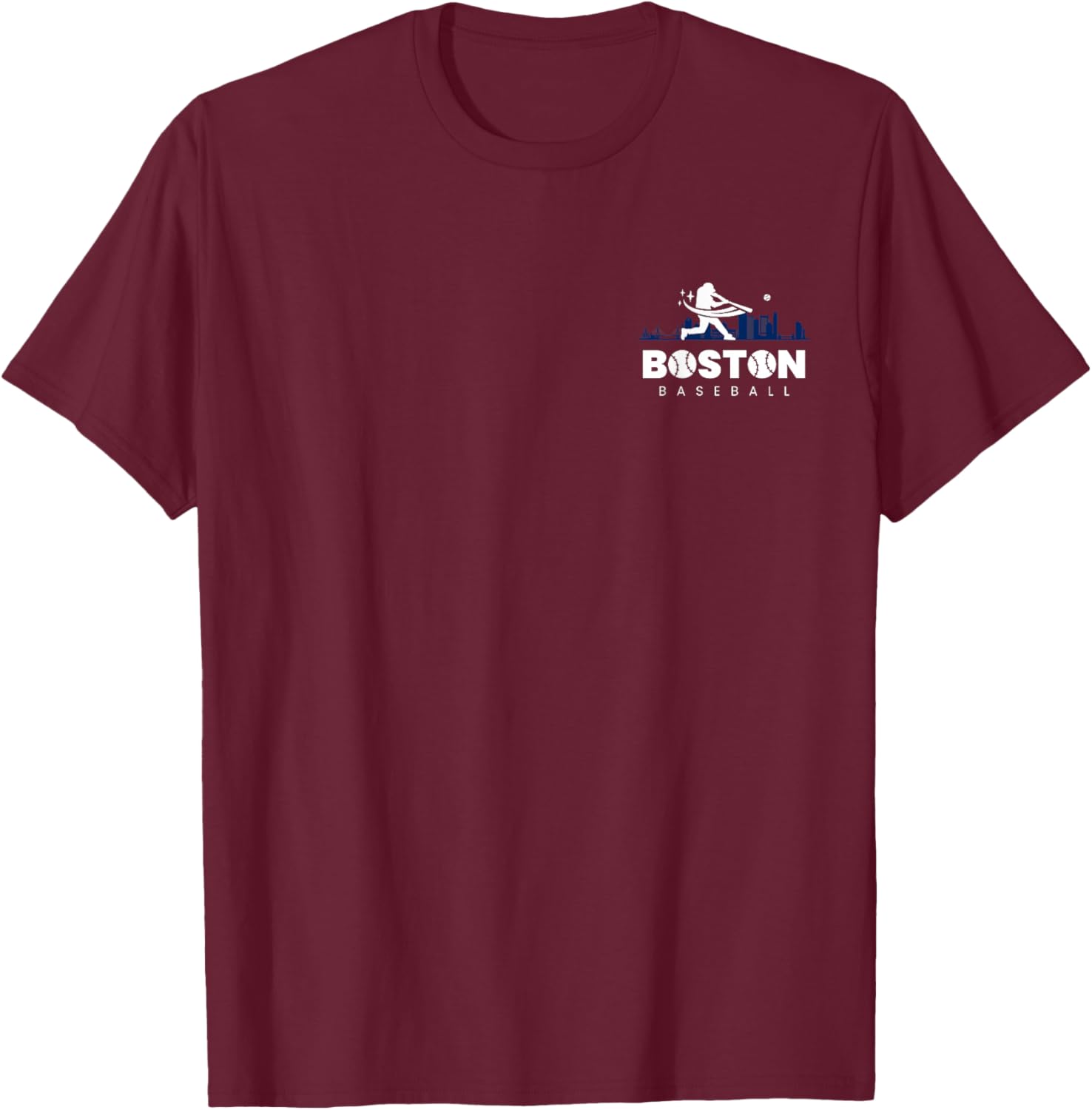 Boston Baseball Vintage Minimalist Retro Baseball Lover T-Shirt - T-Shirt | Maroon
