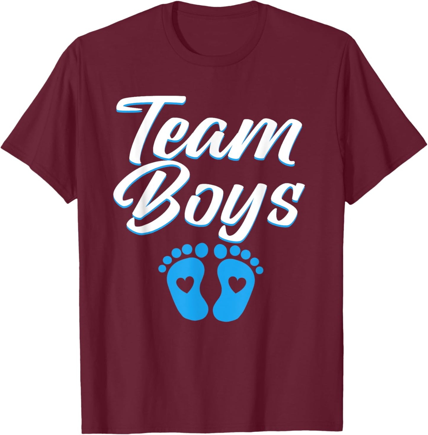 Team Boys Twin Gender Reveal Party For Twins Team Boy T-Shirt - T-Shirt | Maroon