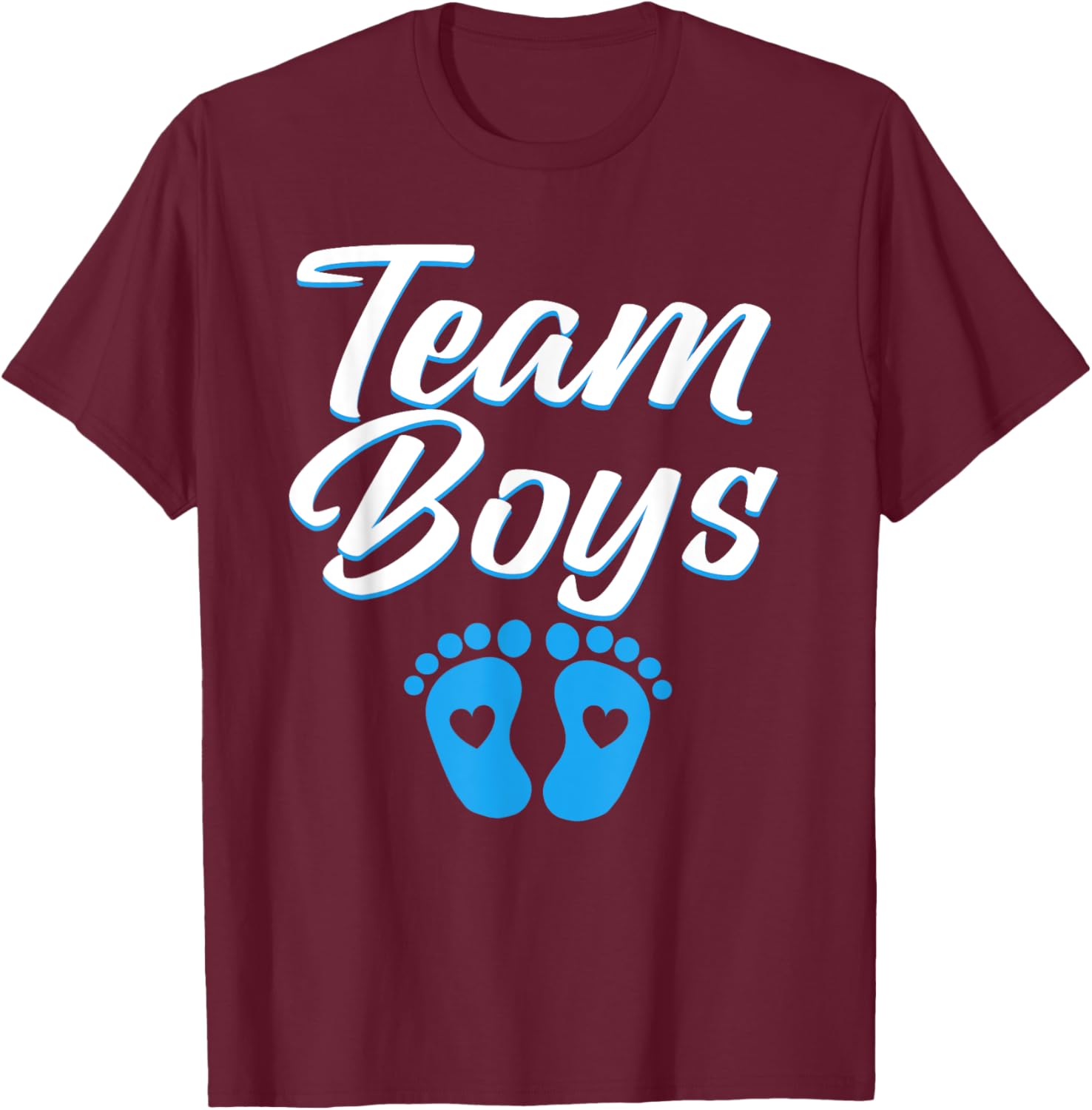 Team Boys Twin Gender Reveal Party For Twins Team Boy T-Shirt - T-Shirt | Maroon