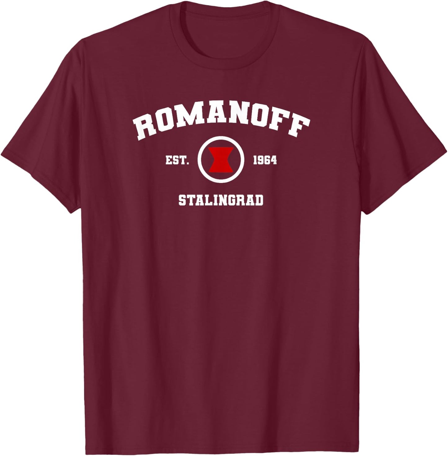 Marvel Black Widow Romanoff Collegiate T-Shirt - T-Shirt | Maroon