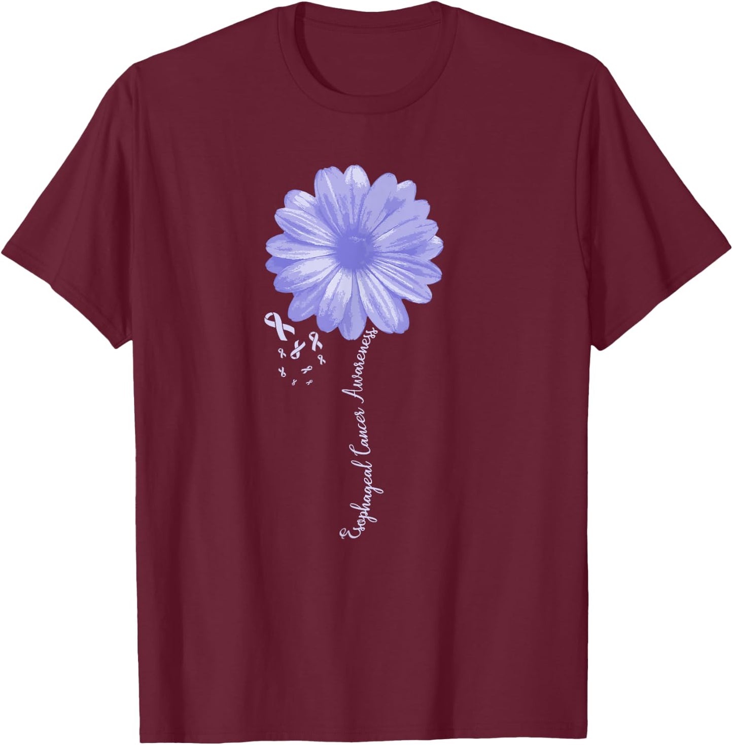 Esophageal Cancer Awareness Warrior Pretty Gift T-Shirt - T-Shirt | Maroon