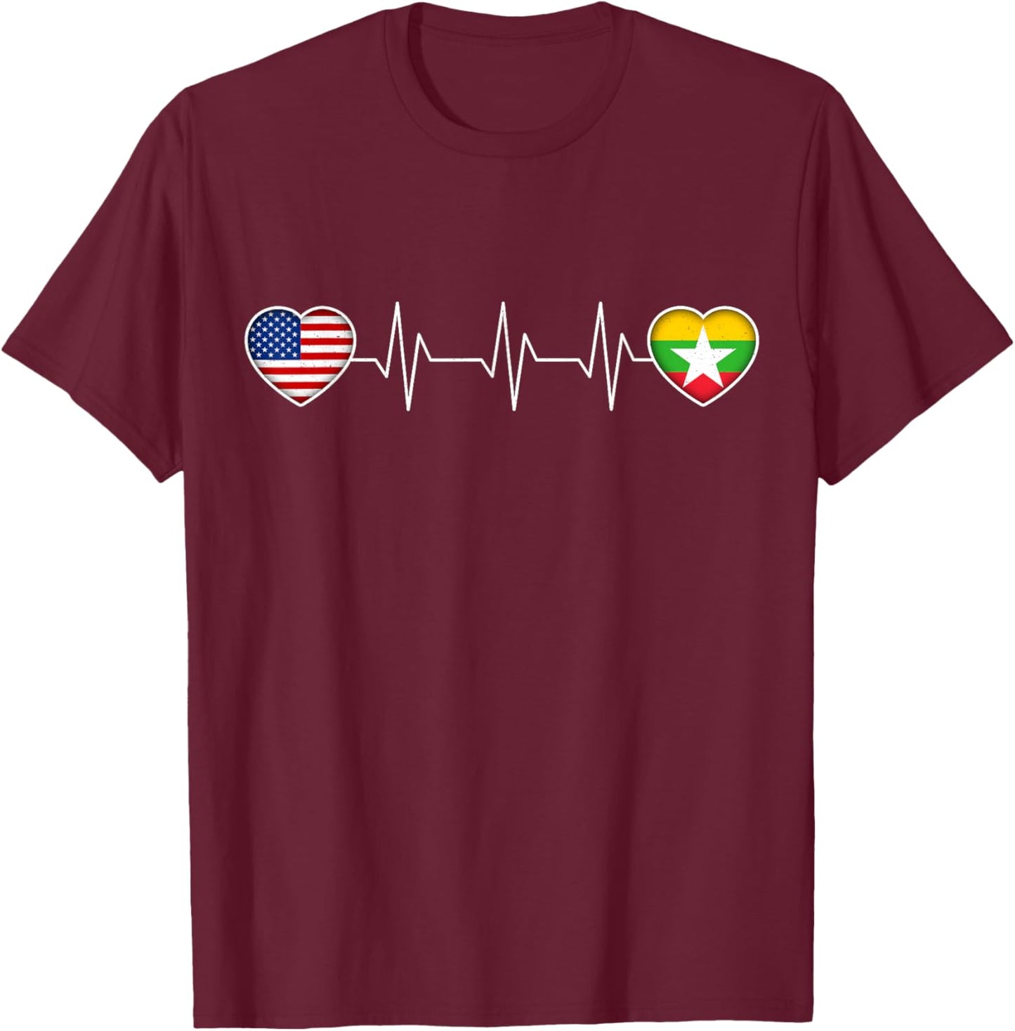 Myanmar & USA T-Shirt - T-Shirt | Maroon