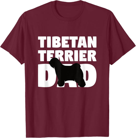 Dog Father Gift 'Tibetan Terrier Dad' Funny Tibetan Terrier Men Women Kids T-Shirt - T-Shirt | Maroon