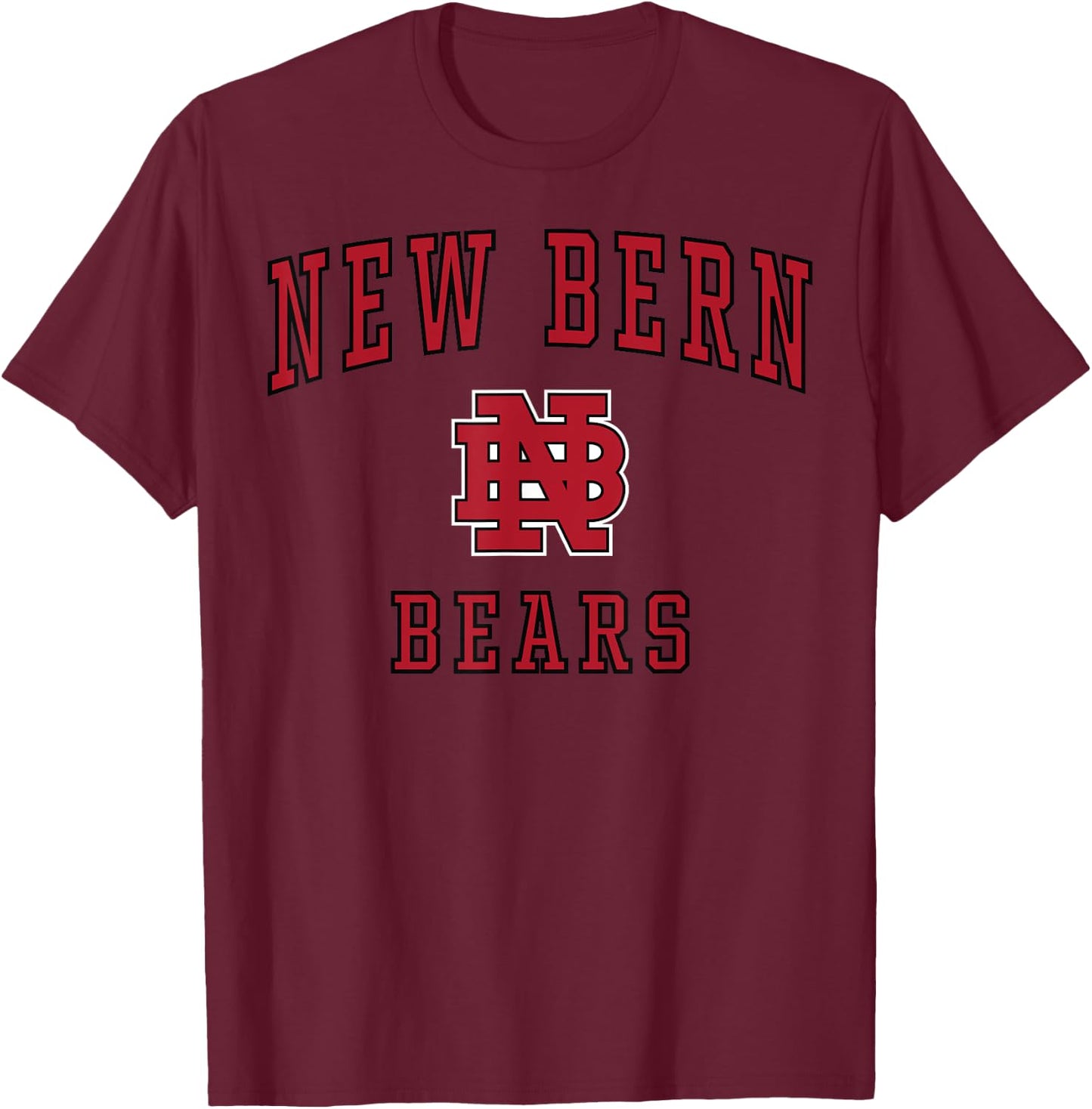 New Bern High School Bears C1 T-Shirt - T-Shirt | Maroon
