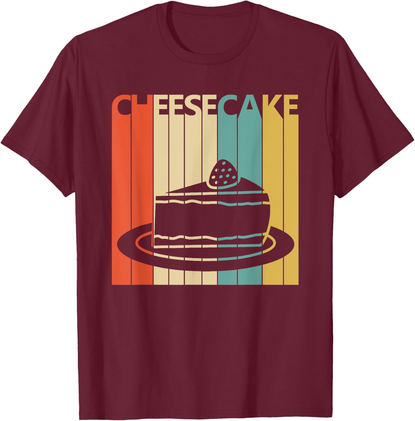 Vintage Retro Cheesecake T-Shirt - T-Shirt | Maroon
