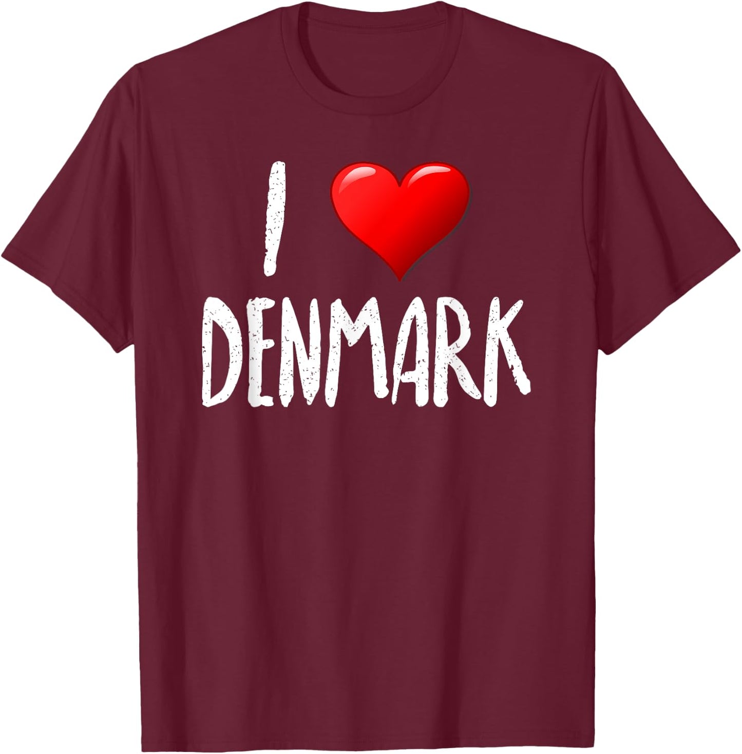 I Love Denmark- - Traveler - Souvenir T-Shirt - T-Shirt | Maroon