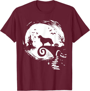 Golden Retriever And Moon Halloween Costume Dog Lover Funny Women Kids T-Shirt - T-Shirt | Maroon