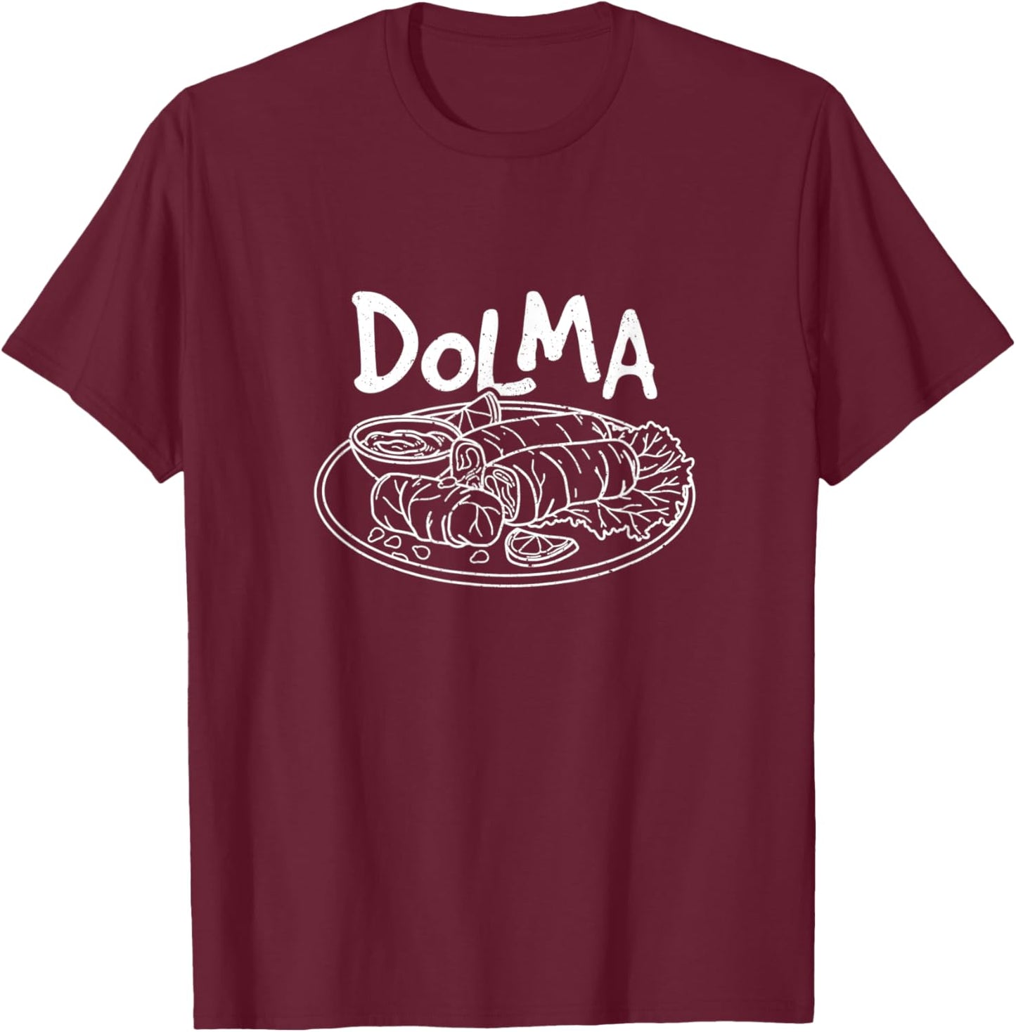 Dolma Greece dolmades Greek cuisine dolmadakia grape leaves T-Shirt - T-Shirt | Maroon