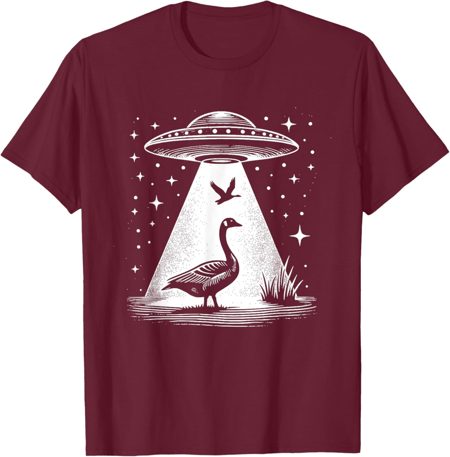 Goose Dad Mom Lover - Funny Alien UFO T-Shirt - T-Shirt | Maroon