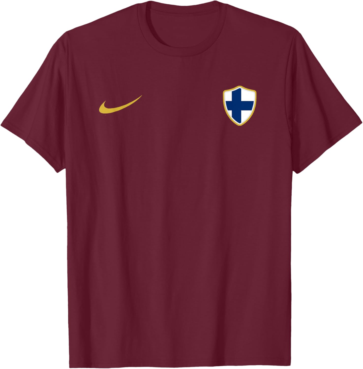 Finland Athletic-Style Sports Jersey T-Shirt - T-Shirt | Maroon