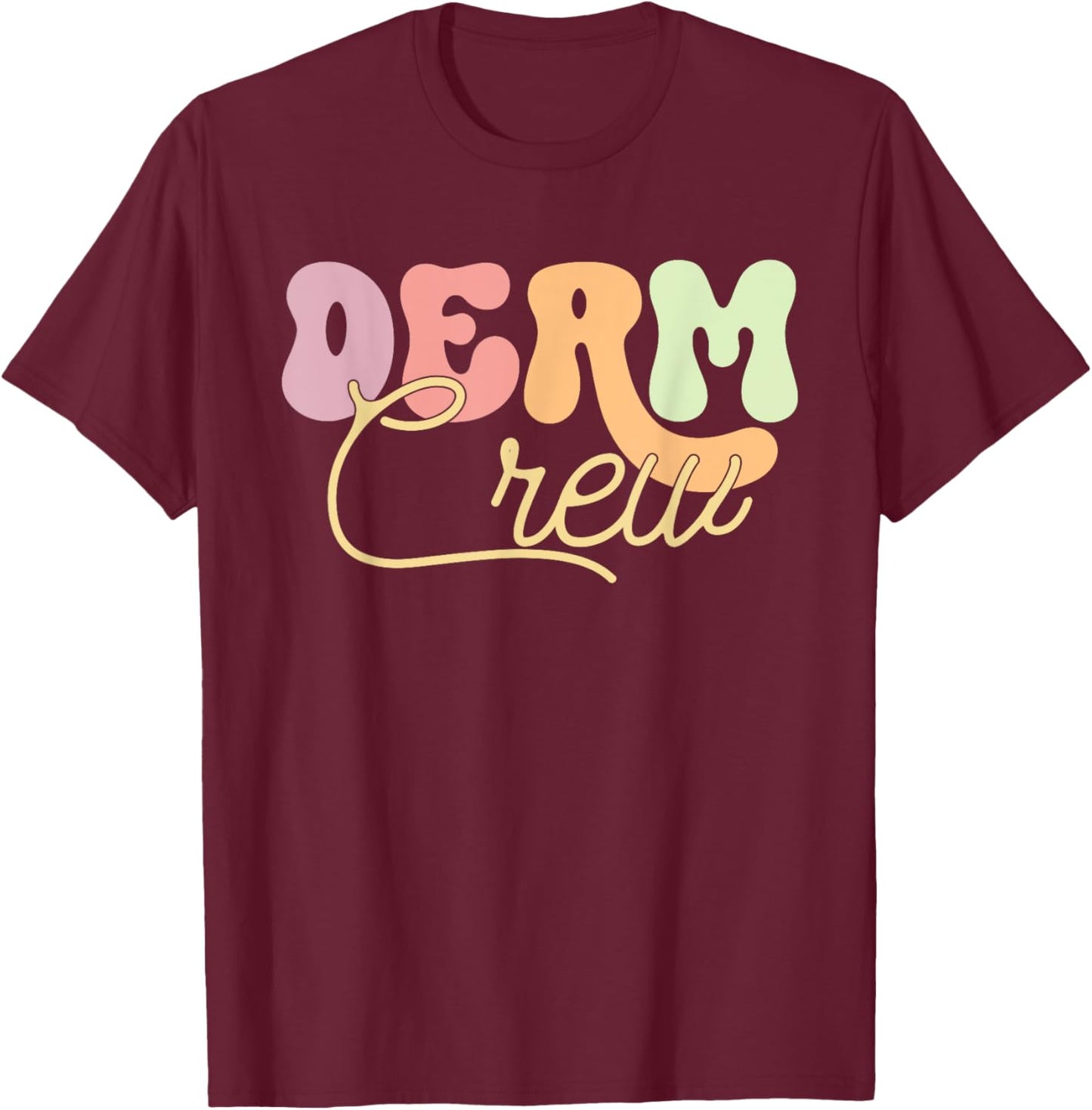 Derm Crew Dermatologist Dermatology Squad Retro T-Shirt - T-Shirt | Maroon