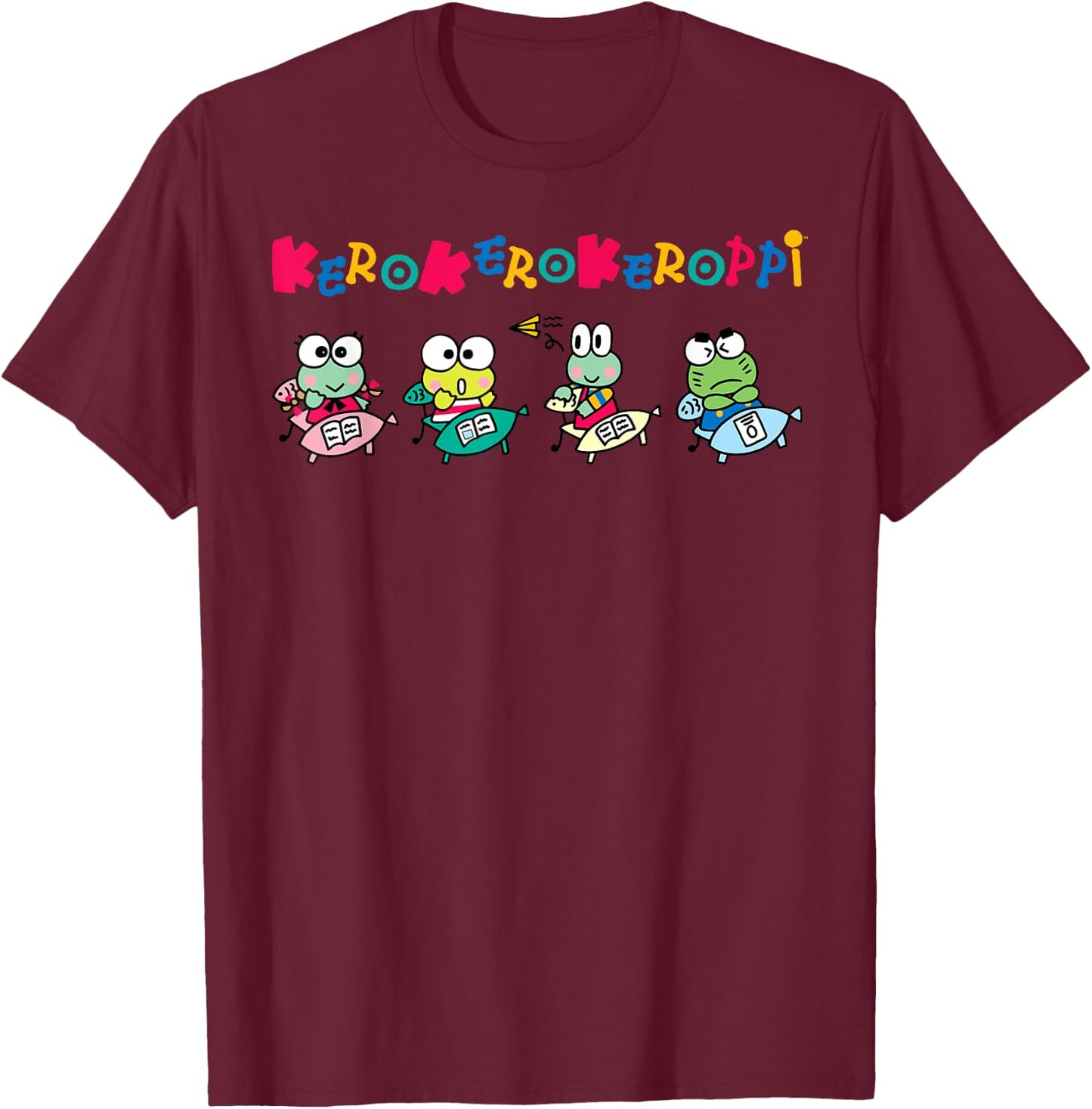 Keroppi School T-Shirt - T-Shirt | Maroon