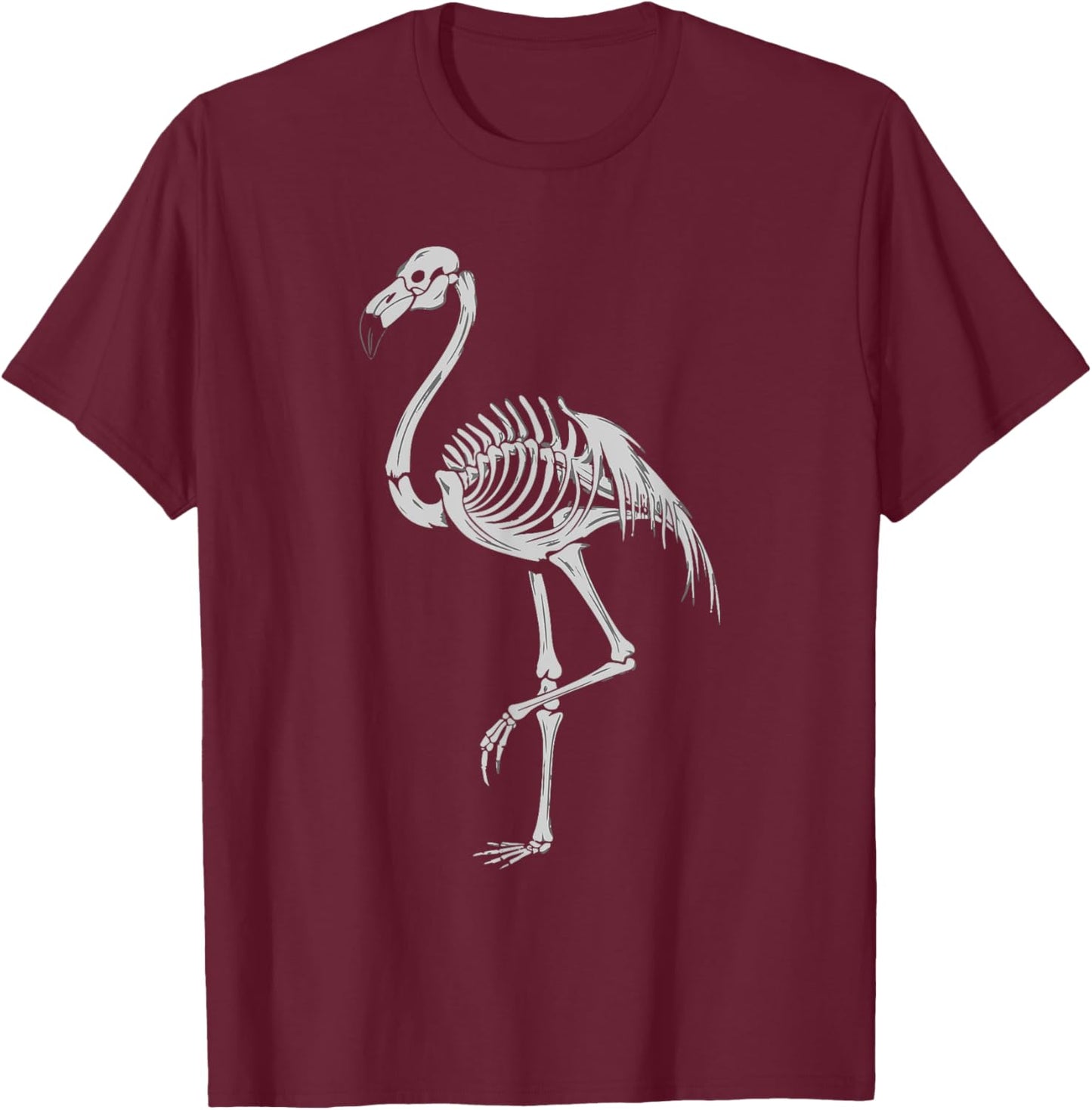Flamingo Skeleton T-Shirt - T-Shirt | Maroon
