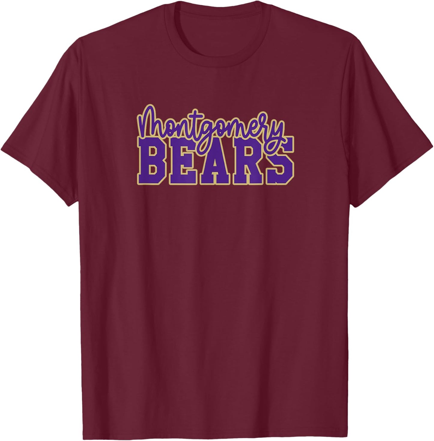 Montgomery High School Bears T-Shirt - T-Shirt | Maroon