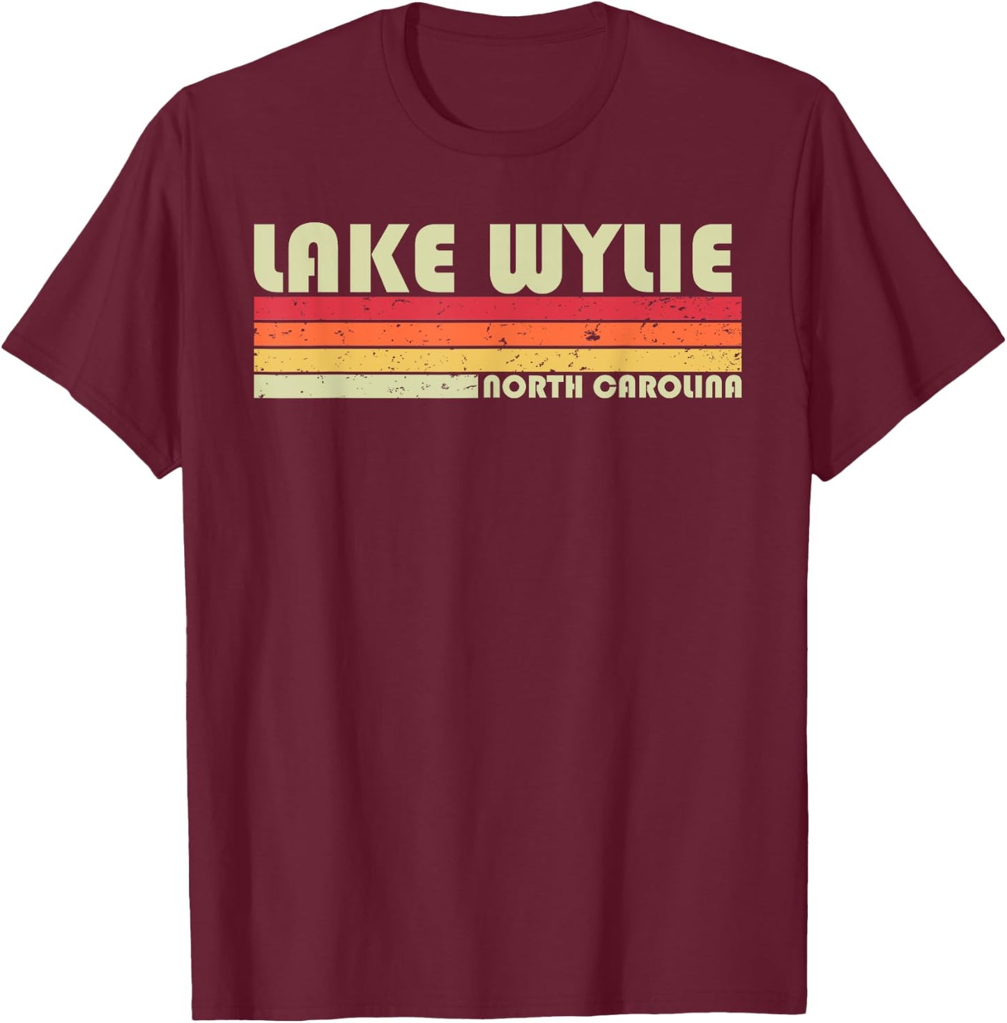 LAKE WYLIE NORTH CAROLINA Funny Fishing Camping Summer Gift Women Kids T-Shirt - T-Shirt | Maroon