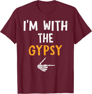 I'm with The Gypsy Costume Halloween Matching Couple T-Shirt - T-Shirt | Maroon