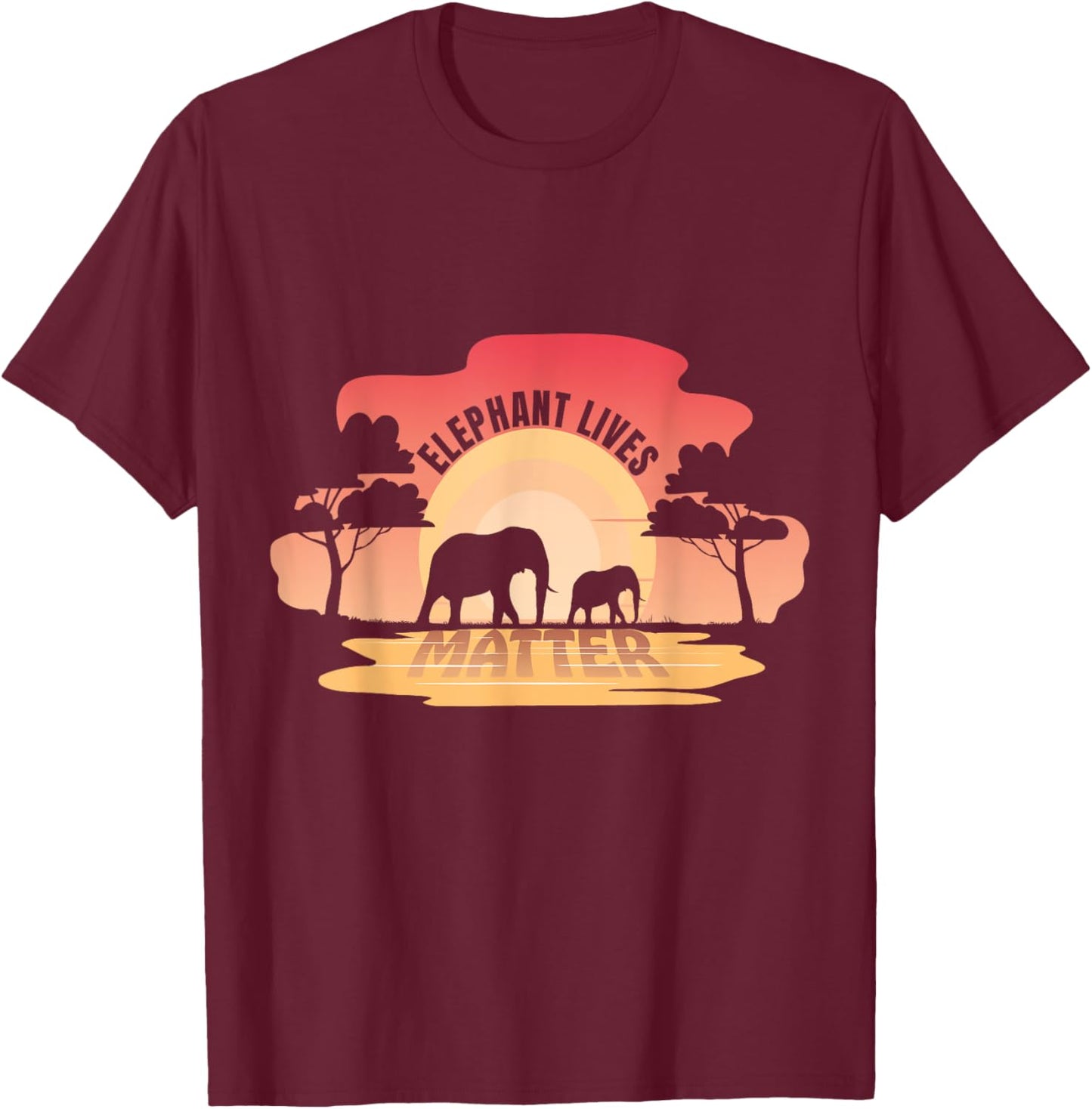 Elephant Lives Matter T-Shirt - T-Shirt | Maroon