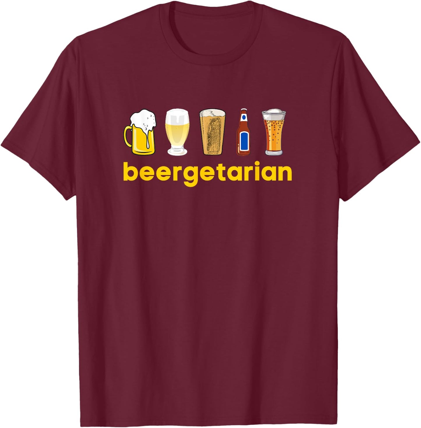 Beergetarian Funny Beer Lover Gift Beer Diversity T-Shirt - T-Shirt | Maroon