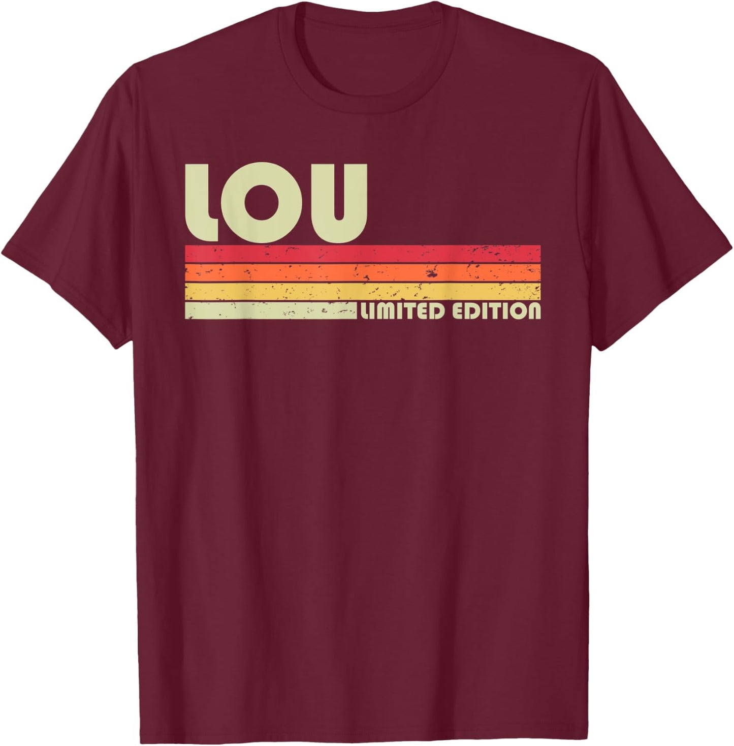 LOU Gift Name Personalized Funny Retro Vintage Birthday T-Shirt - T-Shirt | Maroon