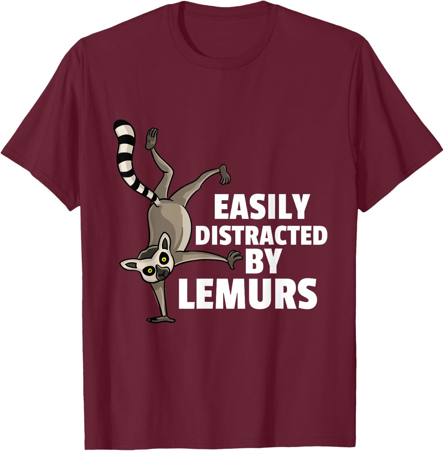 Lemur Monkey Funny Cute Sifakas Madagascar Love T-Shirt - T-Shirt | Maroon