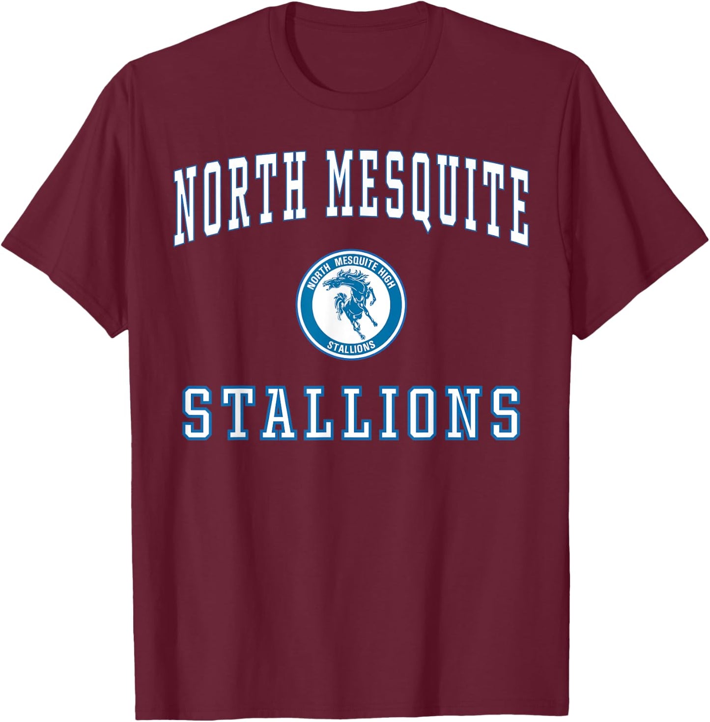 North Mesquite High School Stallions C1 T-Shirt - T-Shirt | Maroon
