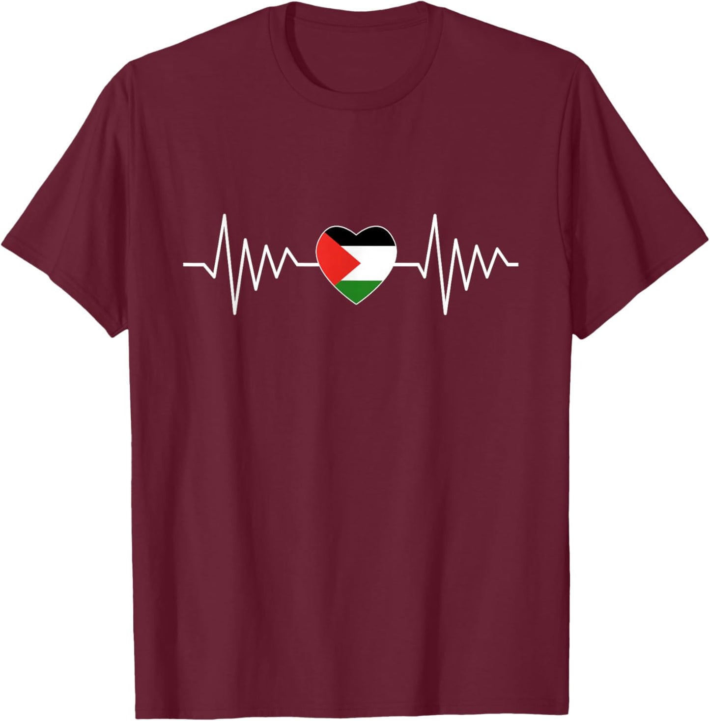 Palestine & Gaza Flag Vintage Palestinian Colours T-Shirt - T-Shirt | Maroon