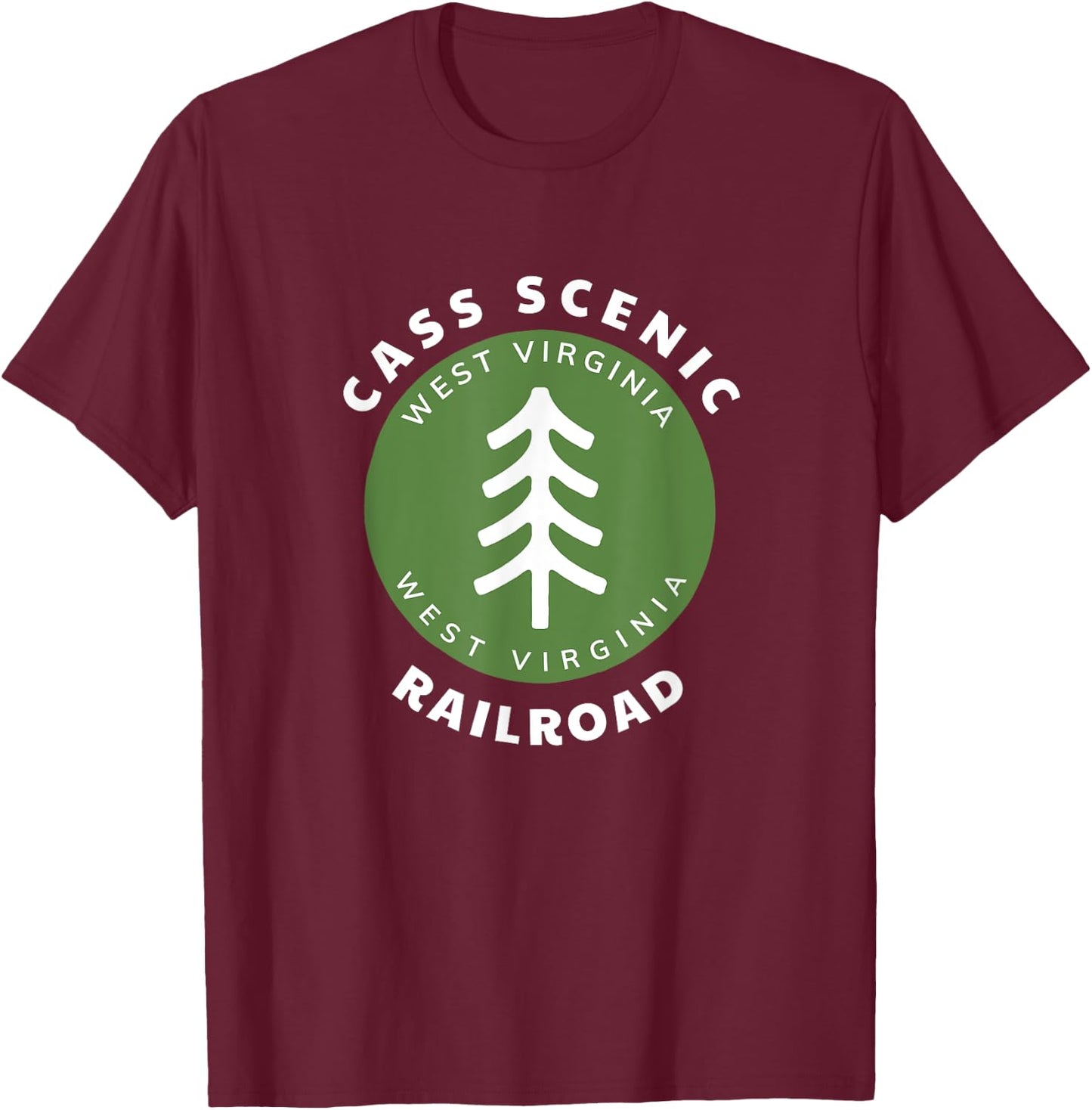 Cass Scenic Railroad State Park West Virginia Souvenir WV T-Shirt - T-Shirt | Maroon