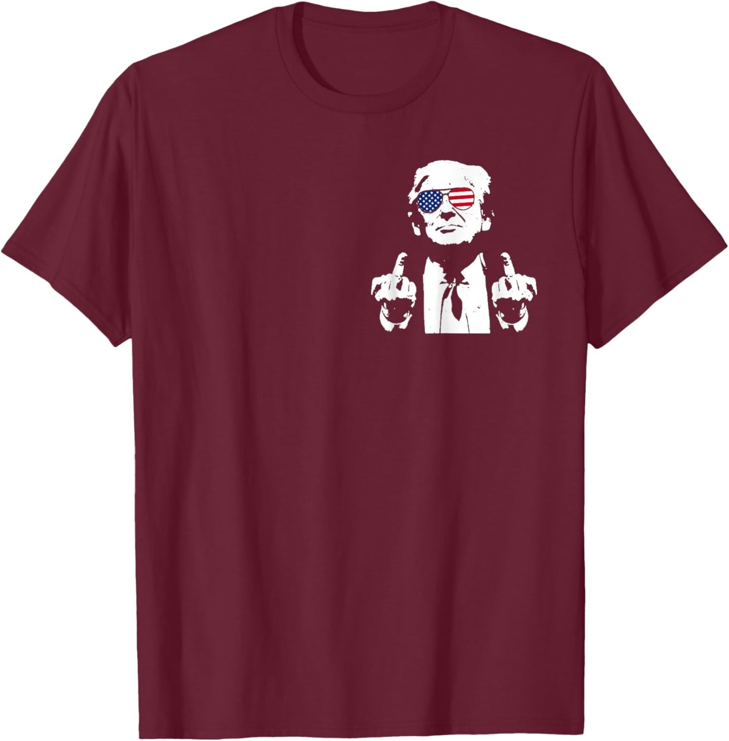 (Front and Back) You Missed Trump 2024 US American Flag T-Shirt - T-Shirt | Maroon