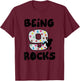 Rock Climbing Funny 9 Years Old 9th Birthday Gift Kids T-Shirt - T-Shirt | Maroon