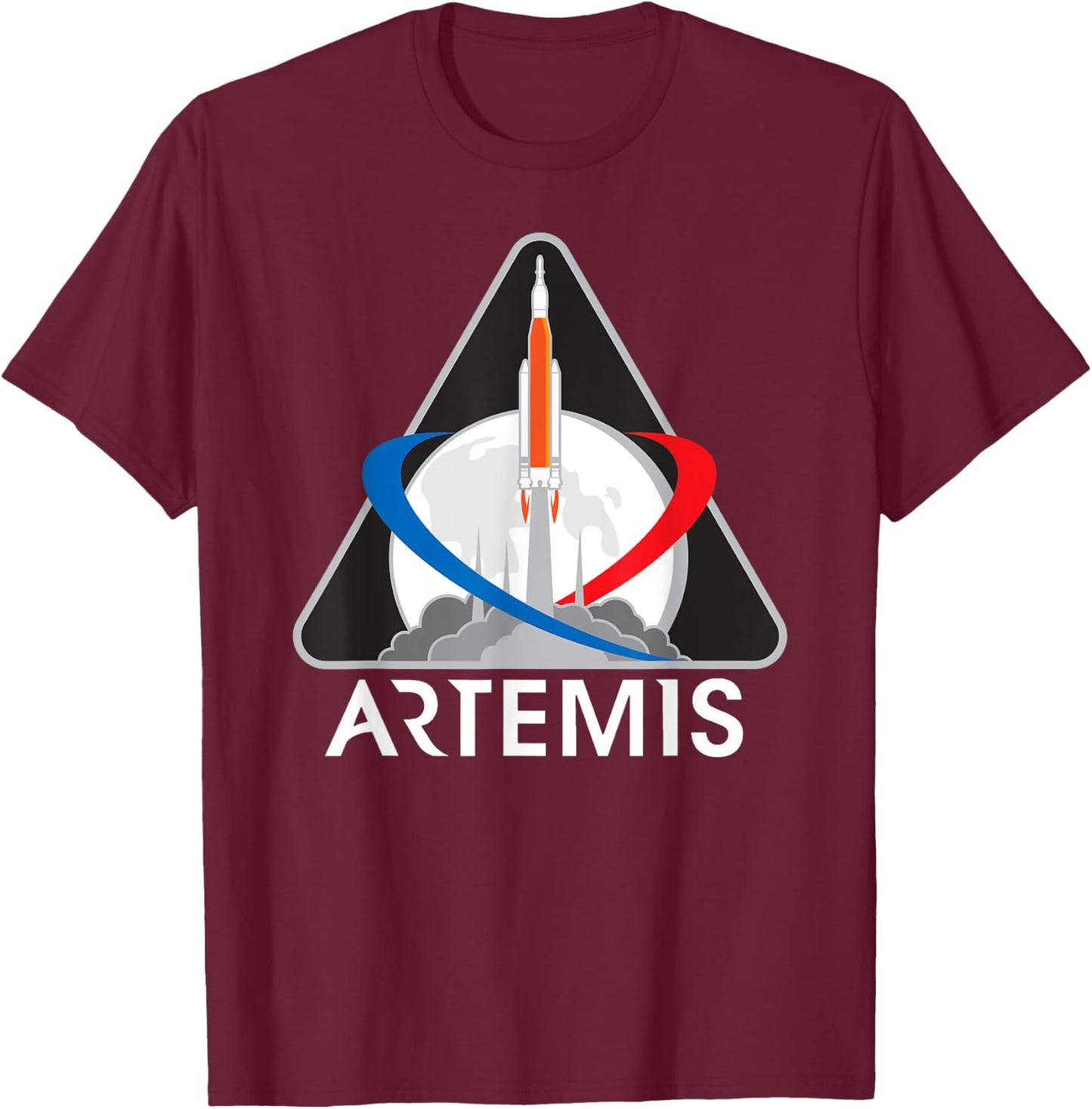 Artemis Mission One Astronaut Patch T-Shirt - T-Shirt | Maroon