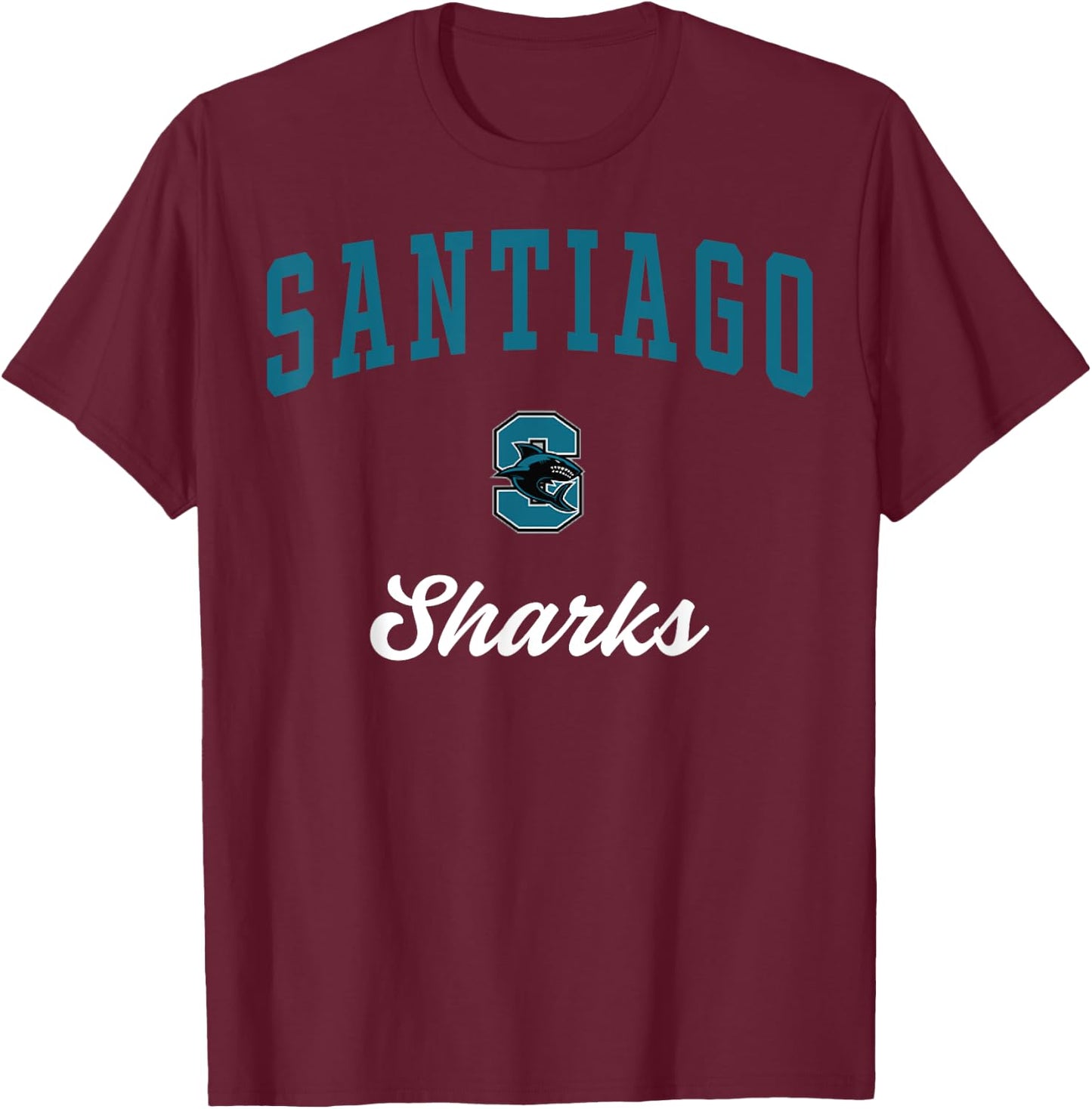 Santiago High School Sharks C3 T-Shirt - T-Shirt | Maroon