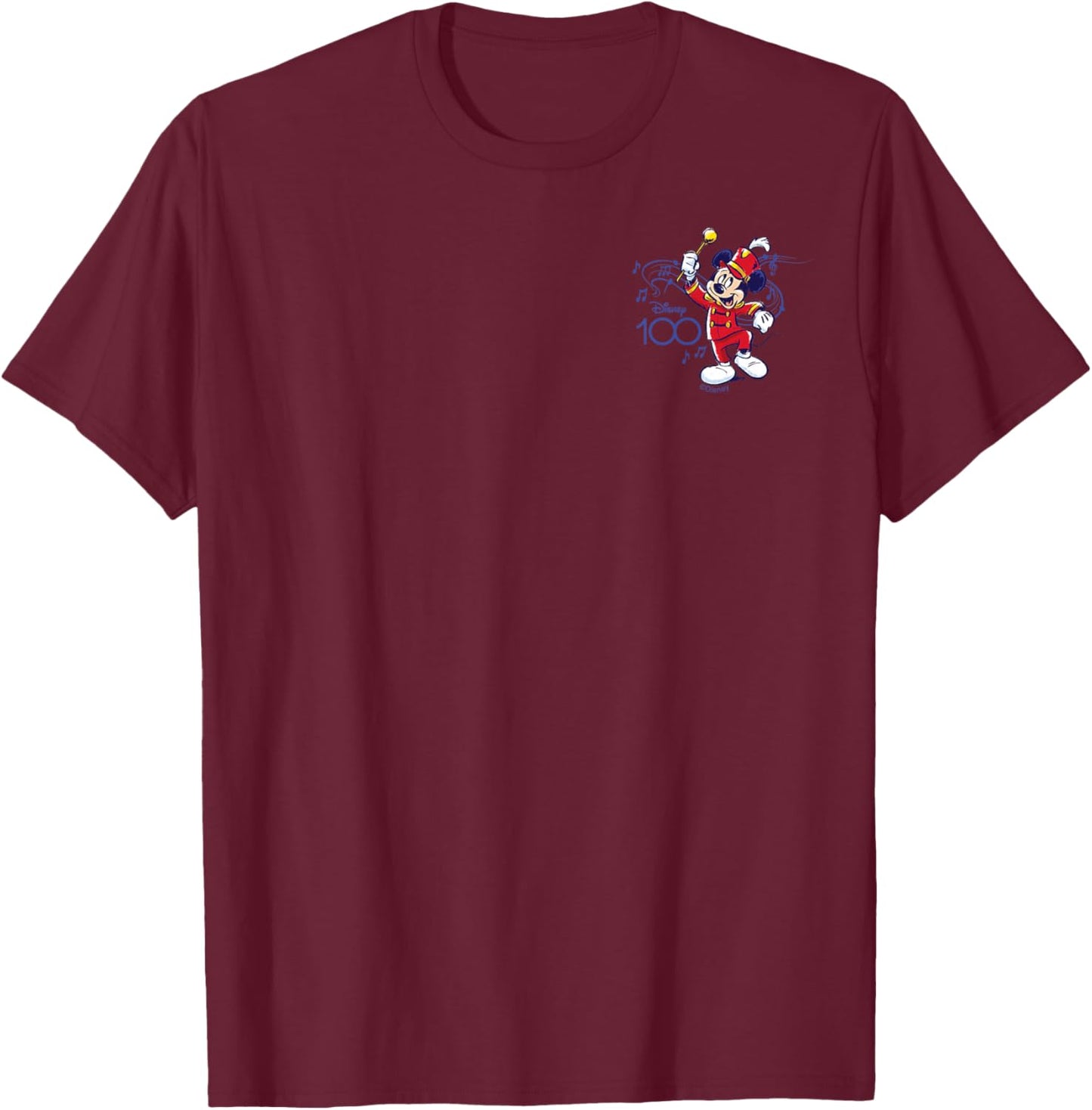Disney 100 Mickey Mouse Marching Band Leader D100 T-Shirt - T-Shirt | Maroon