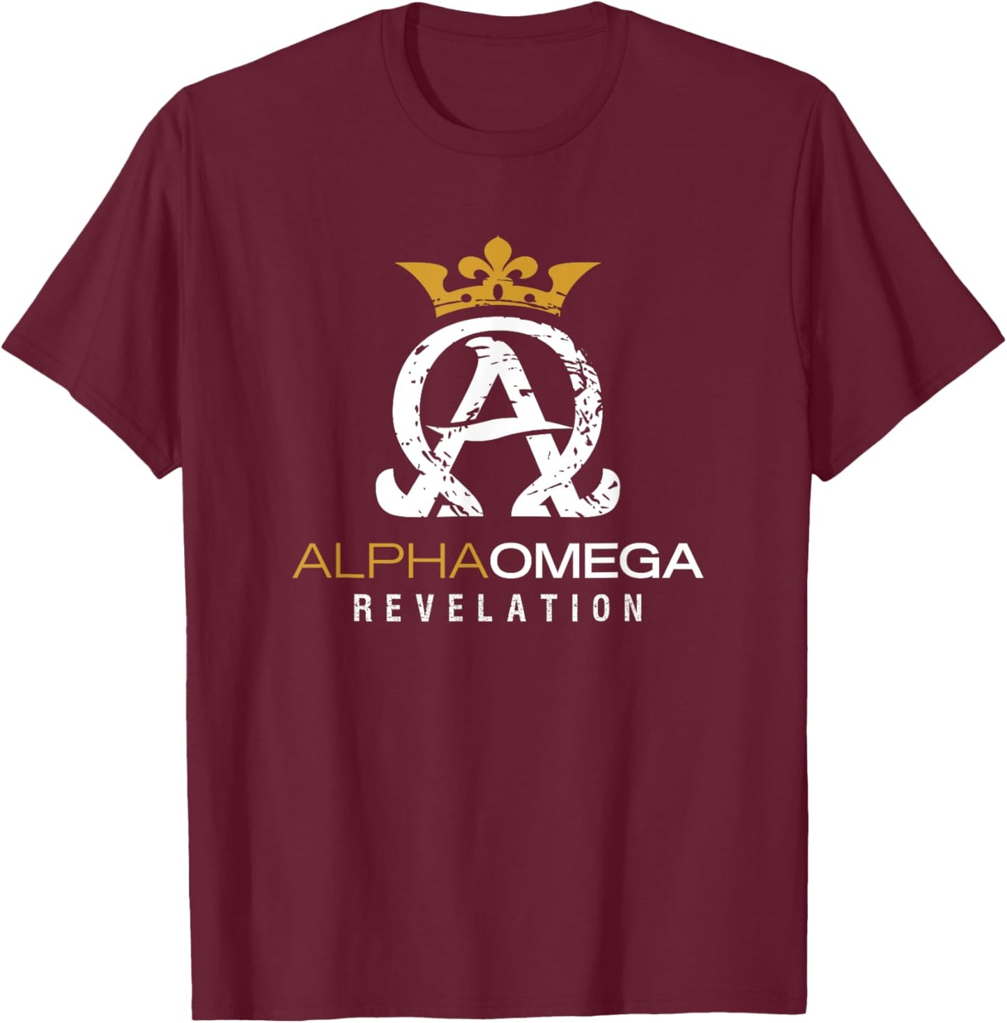 Jesus Christ Alpha and Omega Book Revelation T-Shirt - T-Shirt | Maroon