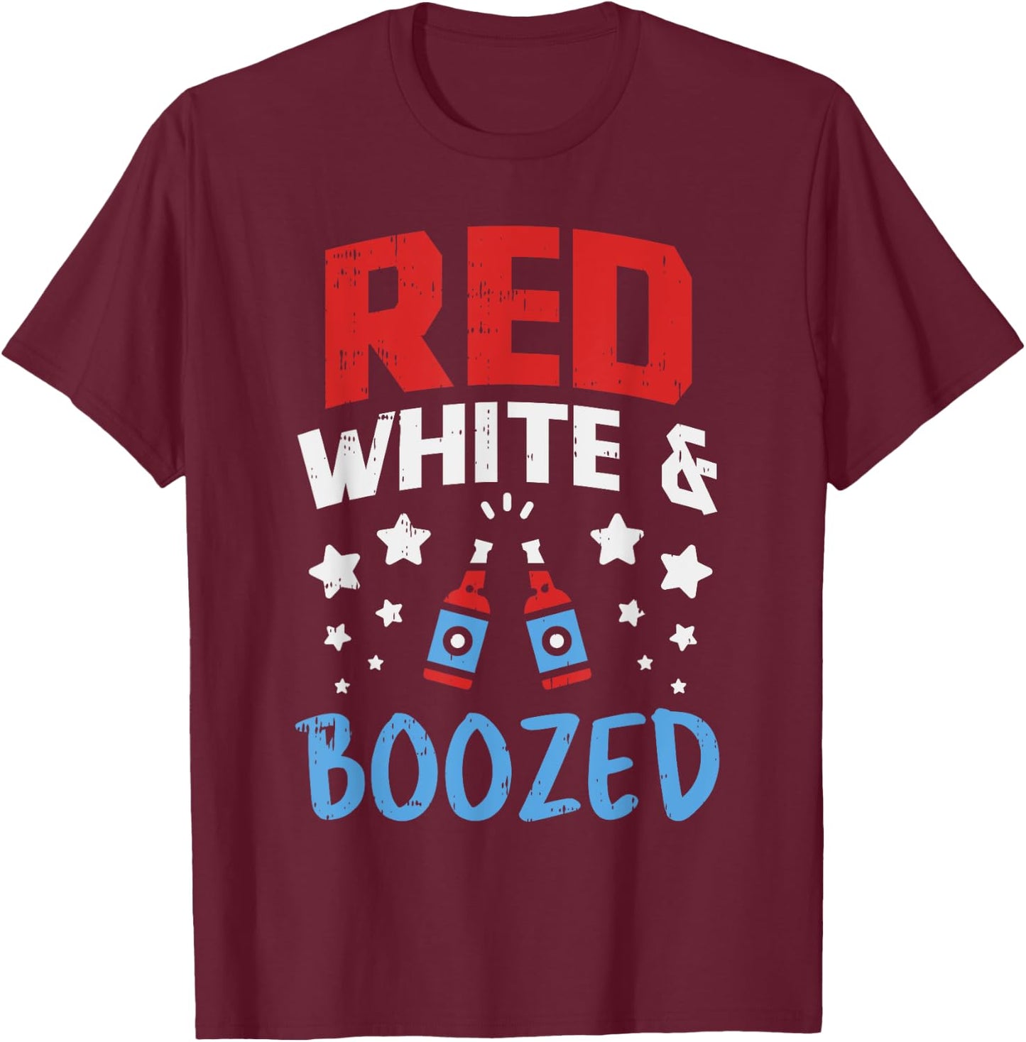 Red White Boozed Funny Beer 4th Of July Party Drinking Team T-Shirt - T-Shirt | Maroon