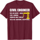 Civil Engineer Definition Funny Engineering Birthday T-Shirt - T-Shirt | Maroon