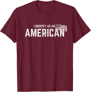 I Identify As An American Flag Men T-Shirt - T-Shirt | Maroon
