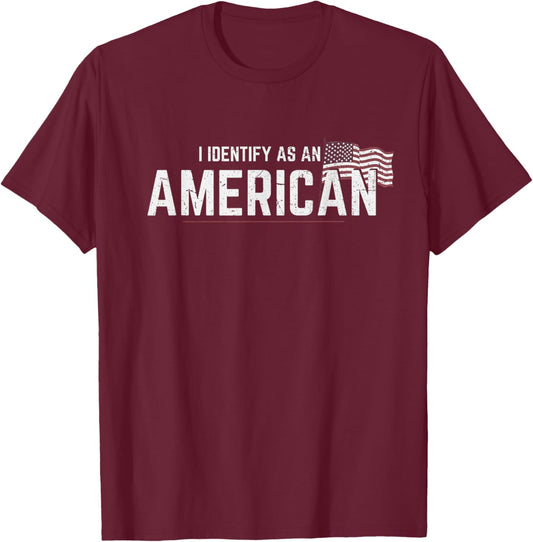 I Identify As An American Flag Men T-Shirt - T-Shirt | Maroon