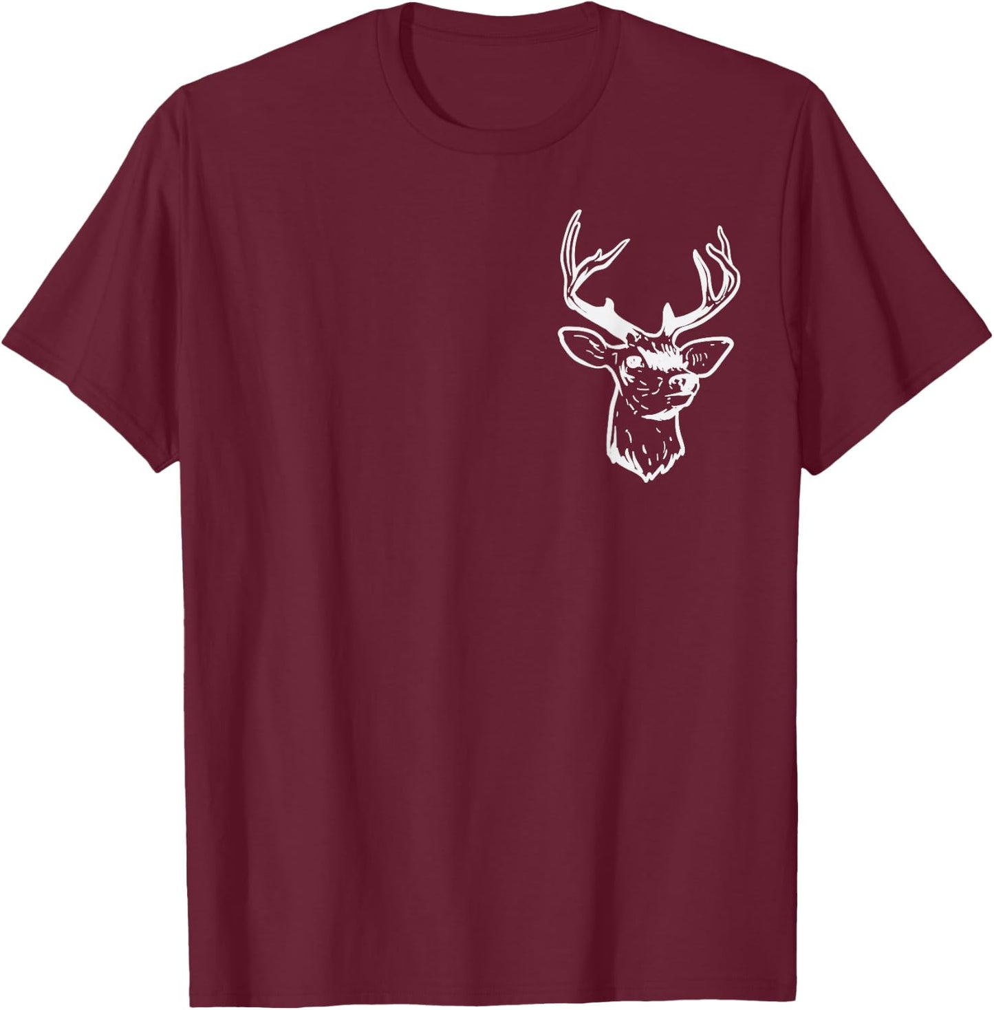 Deer Head Pocket Elk Buck Bow Hunting Archery Hunter Gift Small T-Shirt - T-Shirt | Maroon