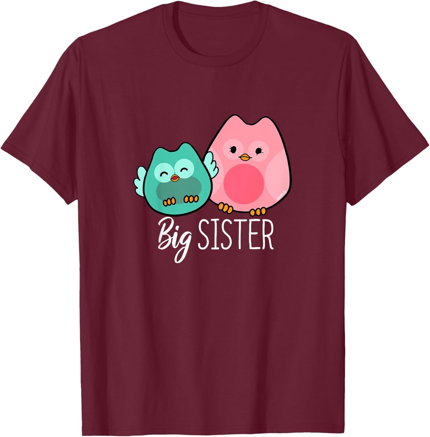 Big Sister Shirt Owl T-Shirt - T-Shirt | Maroon