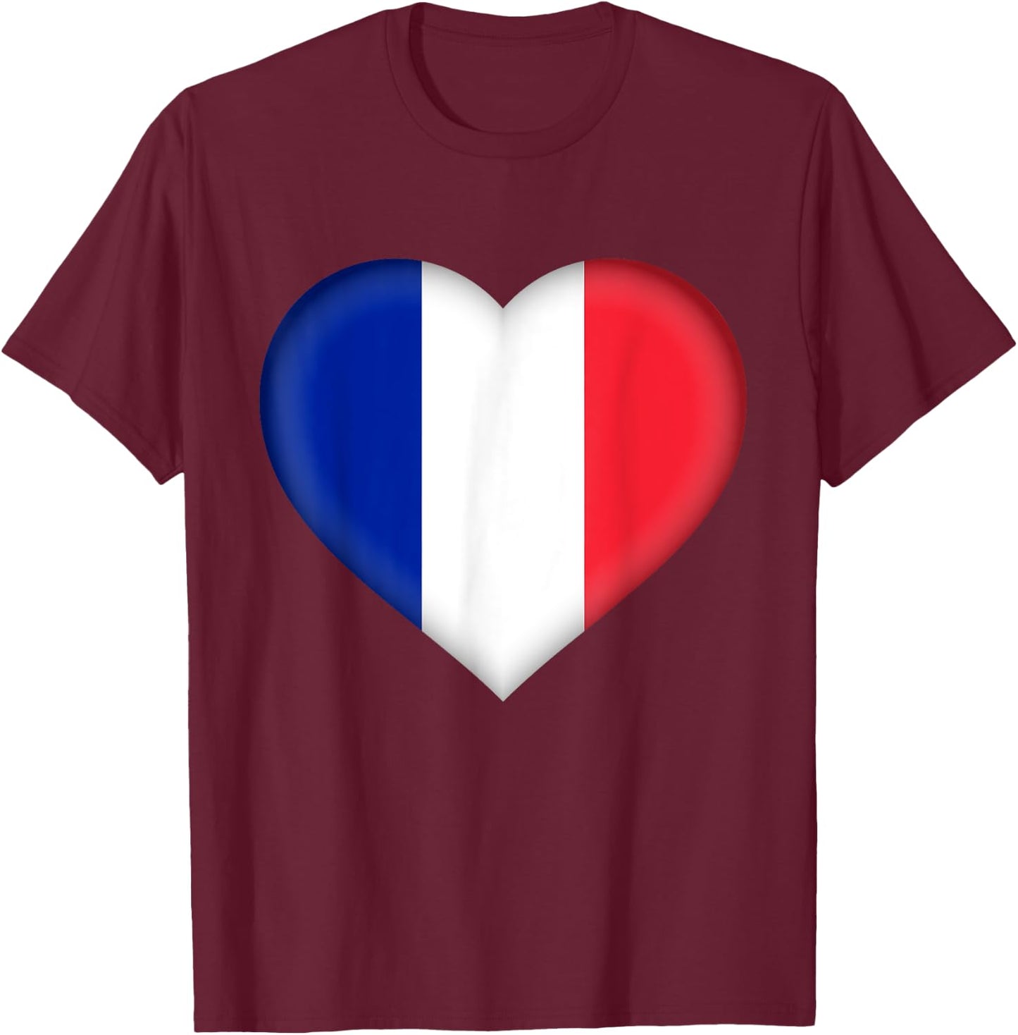 I Love France | French Flag Heart Outfit T-Shirt - T-Shirt | Maroon