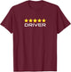 Five-Star Driver Rating T-Shirt - T-Shirt | Maroon