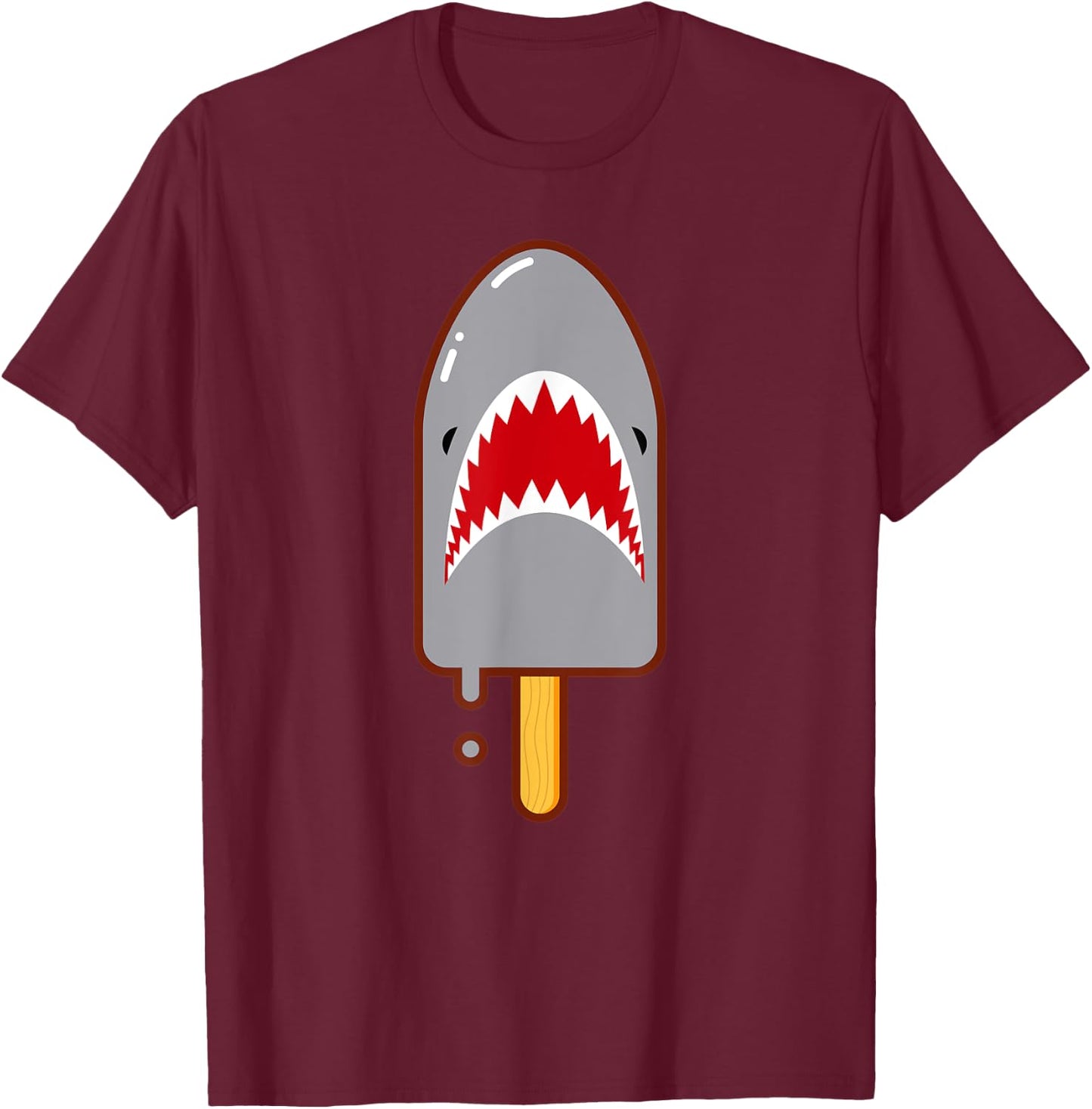 Shark Popsicle T-Shirt - T-Shirt | Maroon