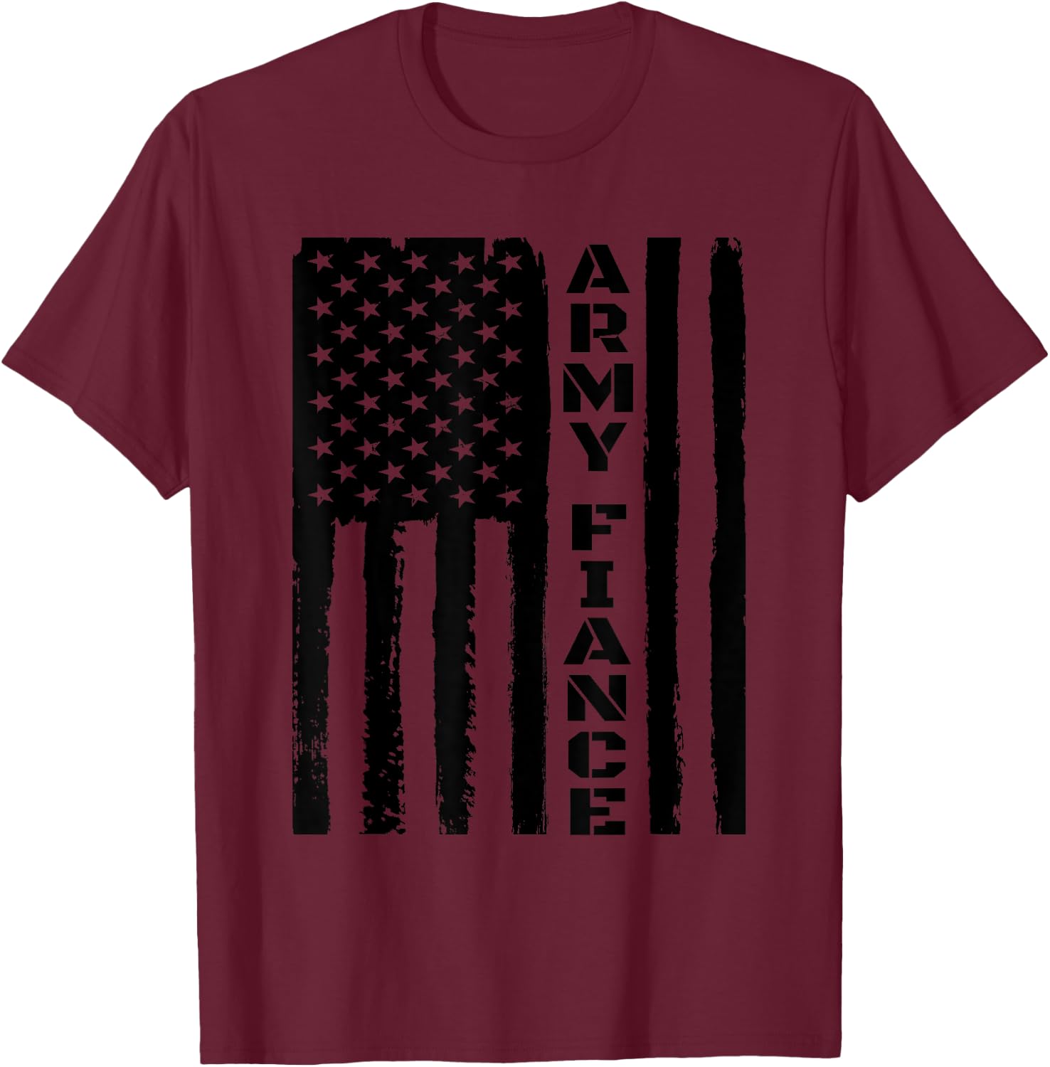 Proud Army Fiancé - Military Fiancé Veteran's Day Idea T-Shirt - T-Shirt | Maroon