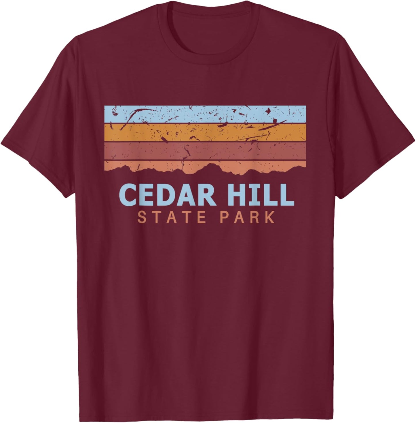 Cedar Hill State Park Texas Retro Cool T-Shirt - T-Shirt | Maroon