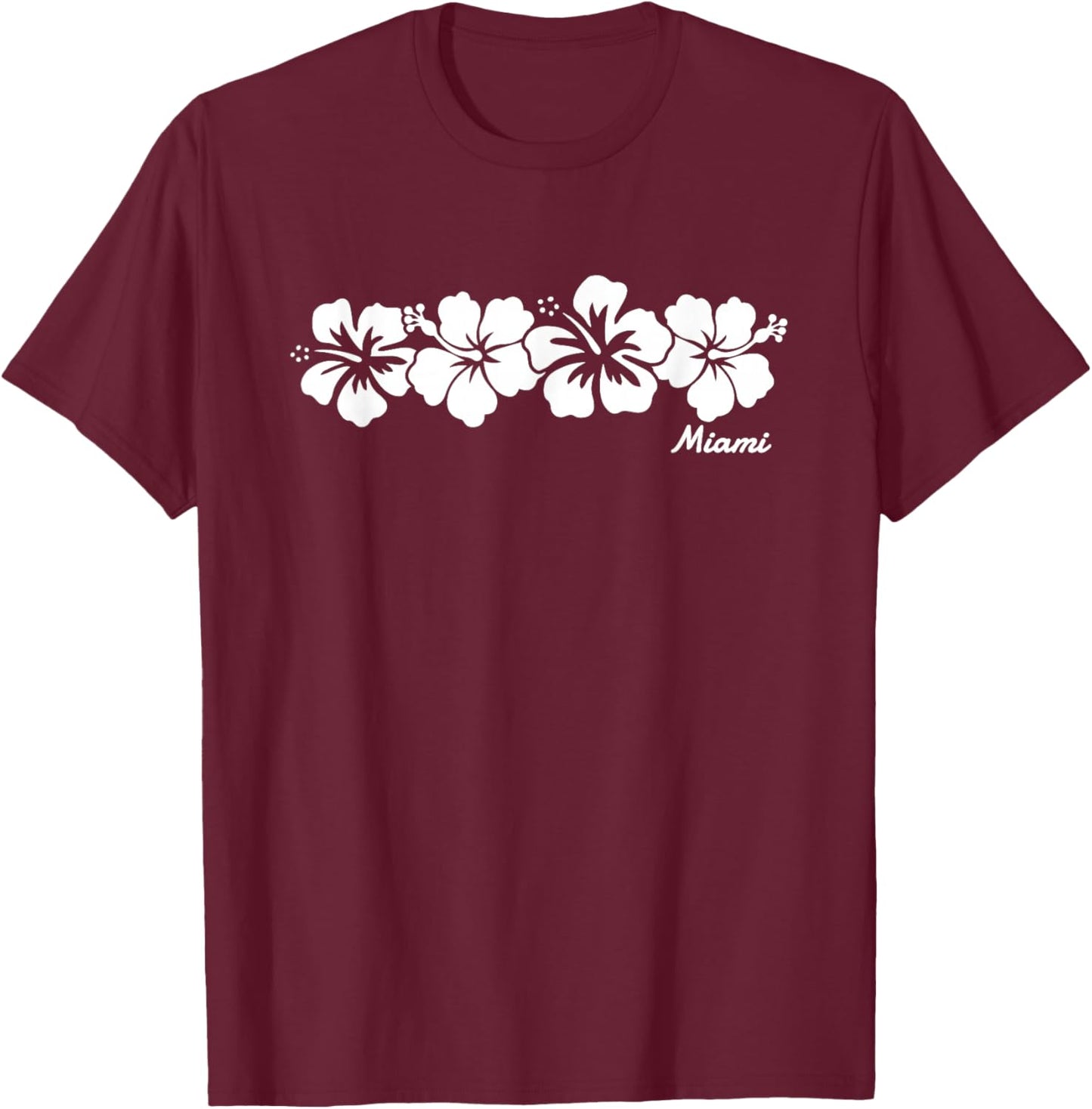 Miami Florida Hibiscus Flower Boys Girls Toddler T-Shirt - T-Shirt | Maroon