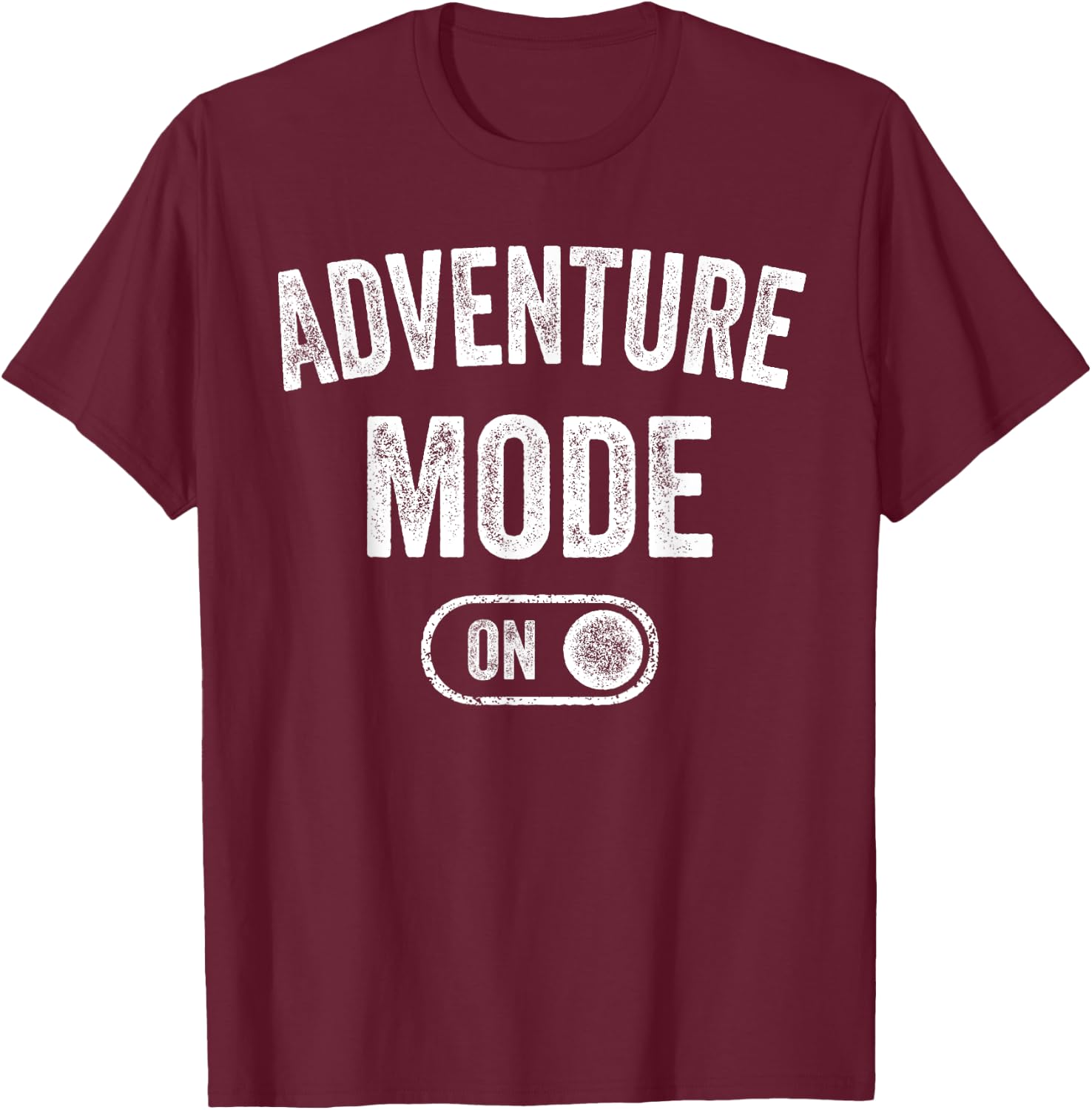 Adventure Mode On Funny Hiker Gift Adventurer Camping T-Shirt - T-Shirt | Maroon