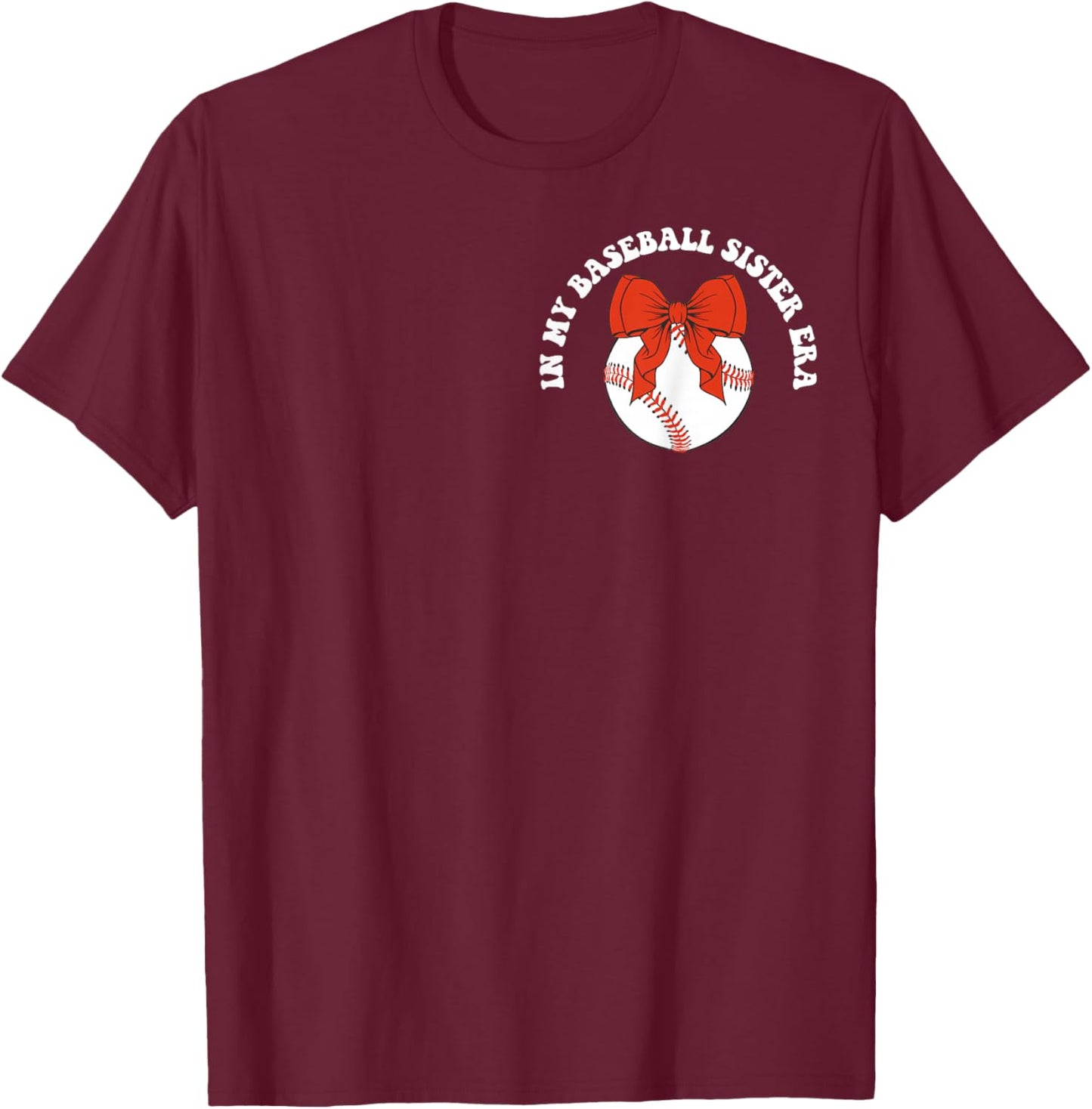 In My Baseball Sister Era Groovy Baseball Sister T-Shirt - T-Shirt | Maroon